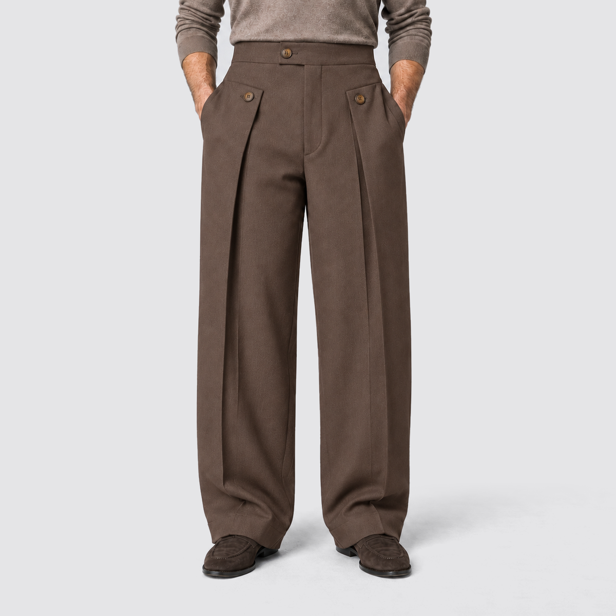 Men's Wide Leg Trousers, Casual - view 17