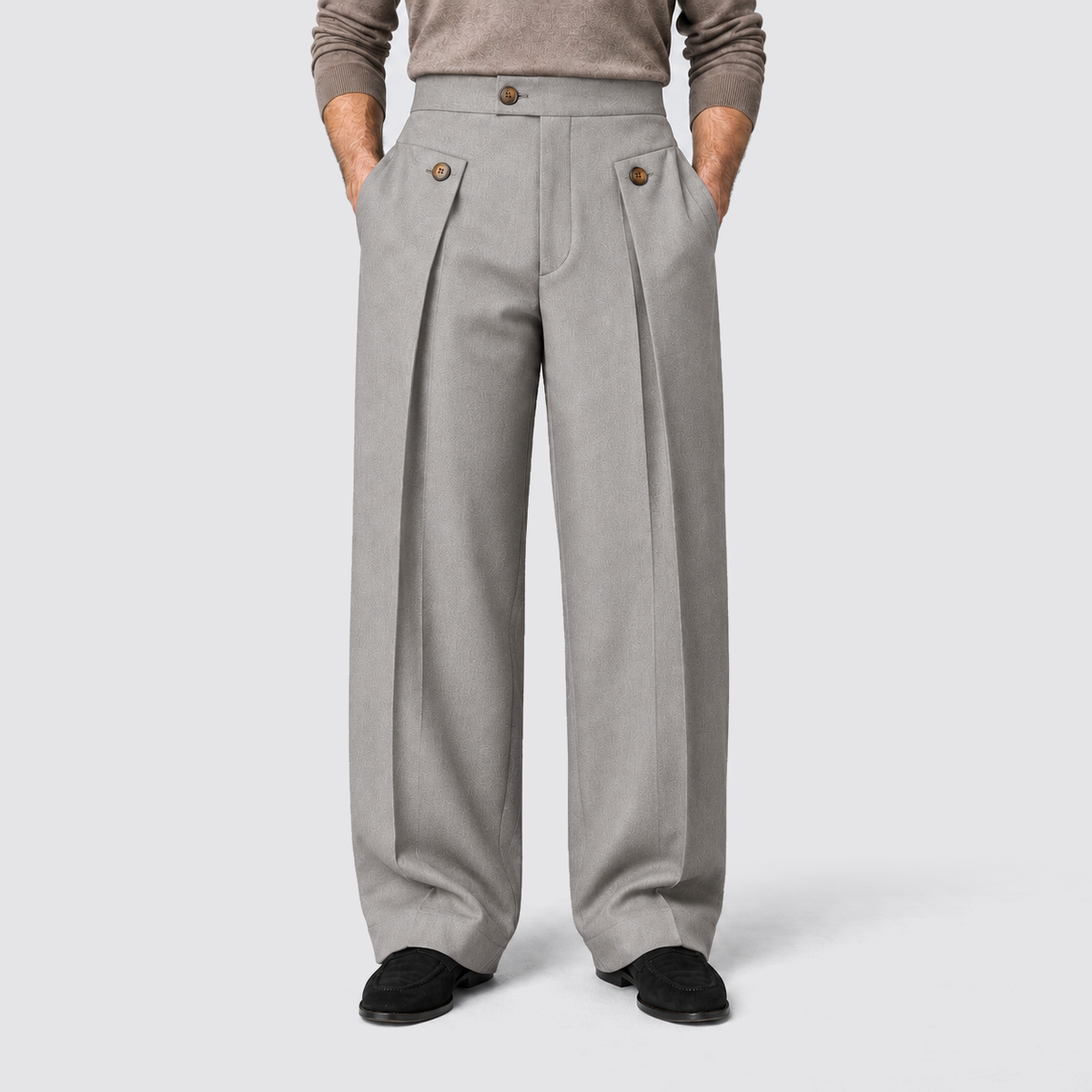 Men's Wide Leg Trousers, Casual - view 15