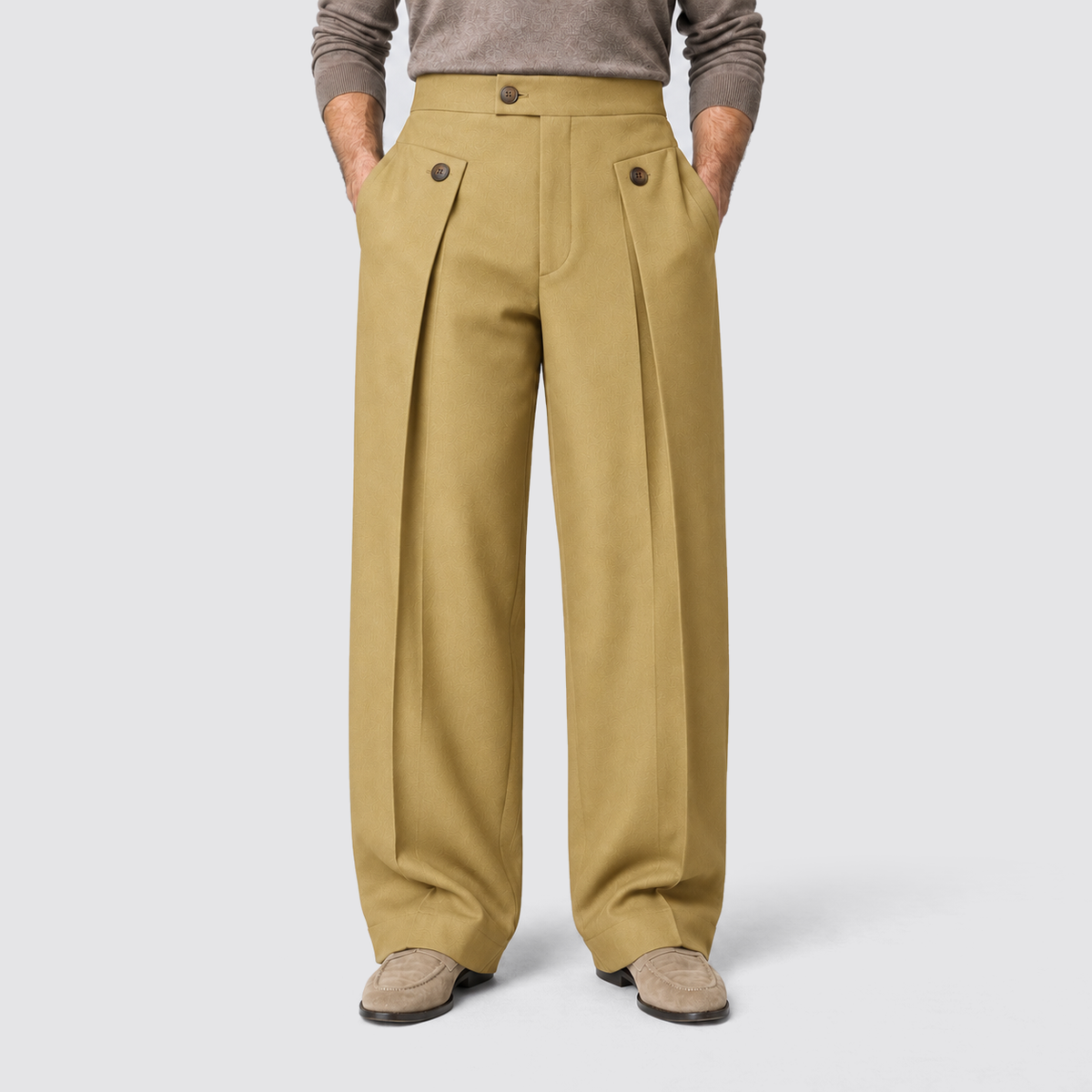 Men's Wide Leg Trousers, Casual - view 11