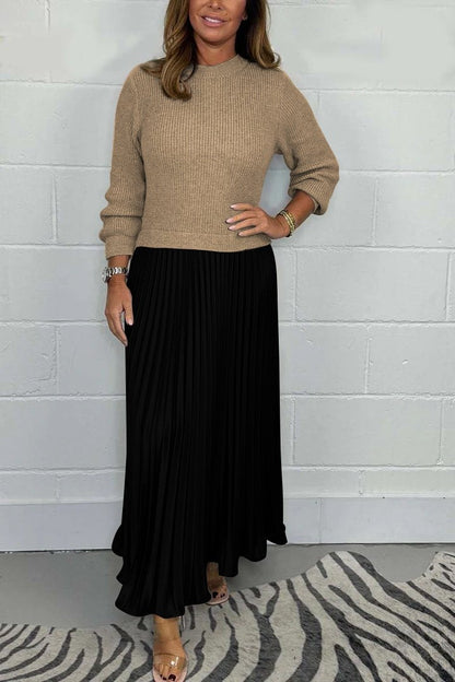 Adina | Long Sleeve Dress With Pleated Skirt