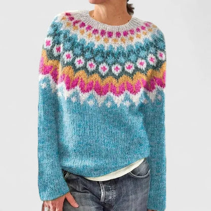 Women's Fair Isle Crew Neck Jumper, Knitted - view 7