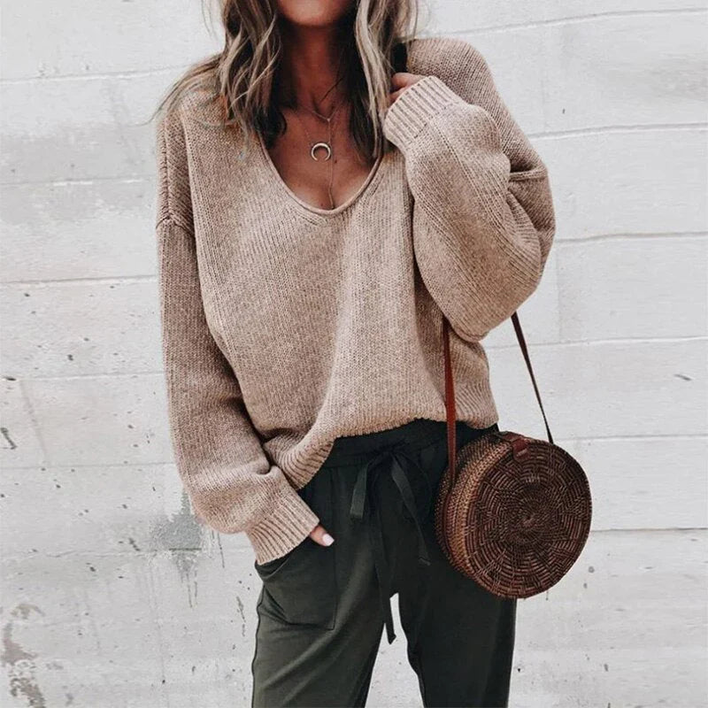 Idone | Oversized V Neck Jumper