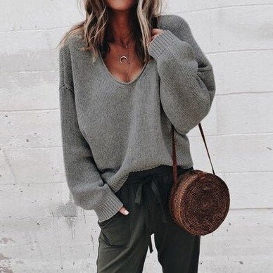Idone | Oversized V Neck Jumper