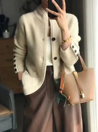 Women's Button-Front Wool-Blend Cardigan, Knitted