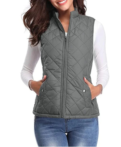 Women's Quilted Zip-Up Gilet, Puffer Vest - view 2