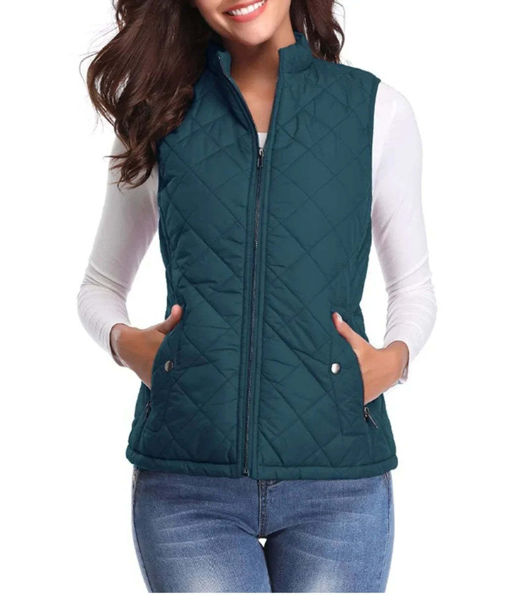 Women's Quilted Zip-Up Gilet, Puffer Vest - view 13