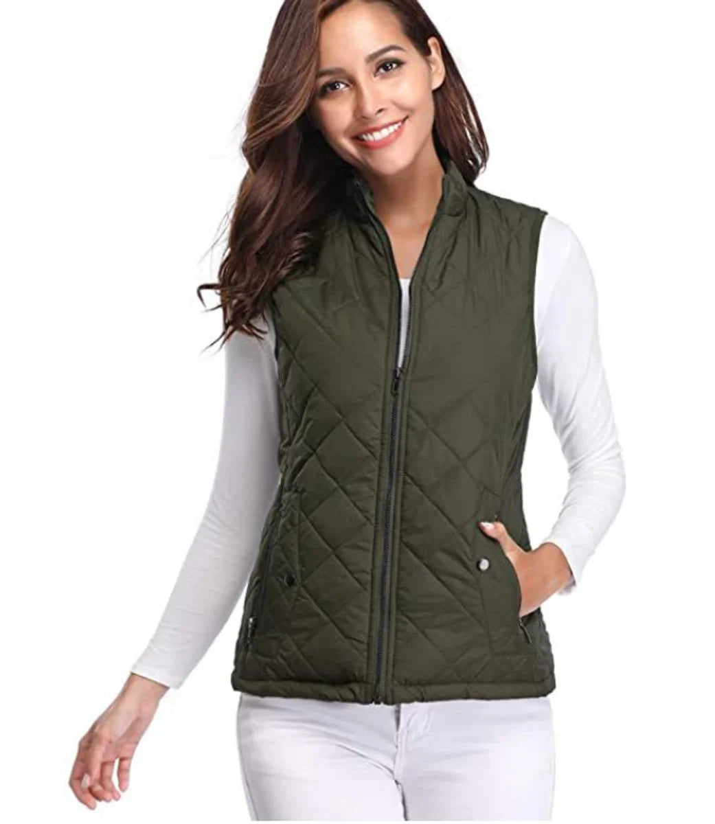 Women's Quilted Zip-Up Gilet, Puffer Vest - view 8