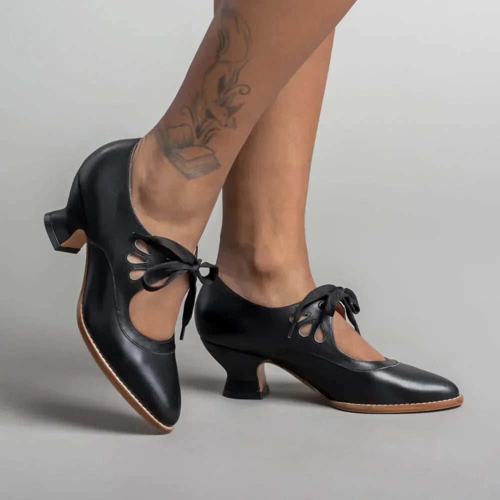 Women's Lace-Up Retro Heels
