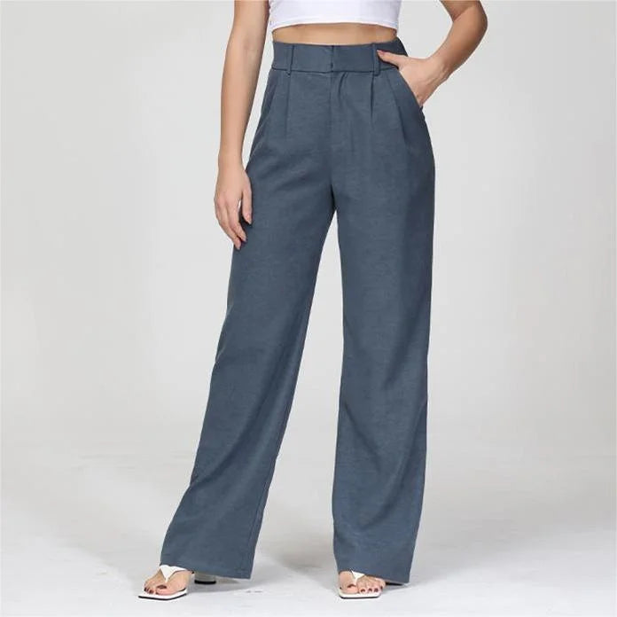 Pantalon ajusté à jambe large