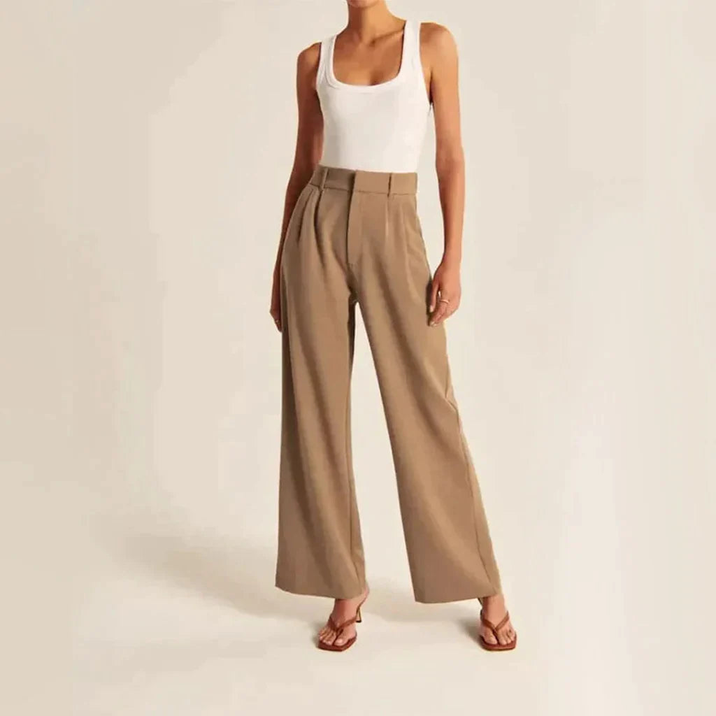 Pantalon ajusté à jambe large