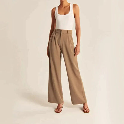 Pantalon ajusté à jambe large
