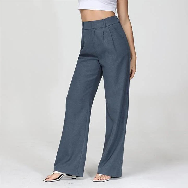 Pantalon ajusté à jambe large