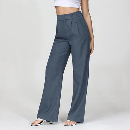 Pantalon ajusté à jambe large