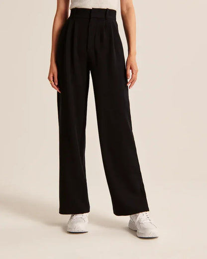 Pantalon ajusté à jambe large