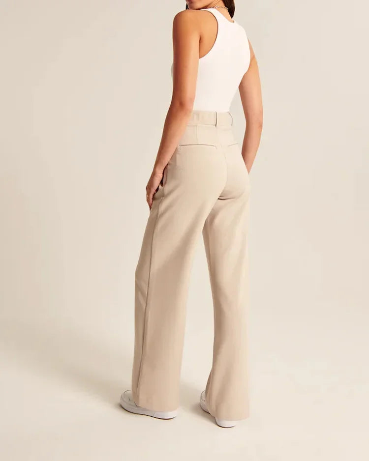 Pantalon ajusté à jambe large