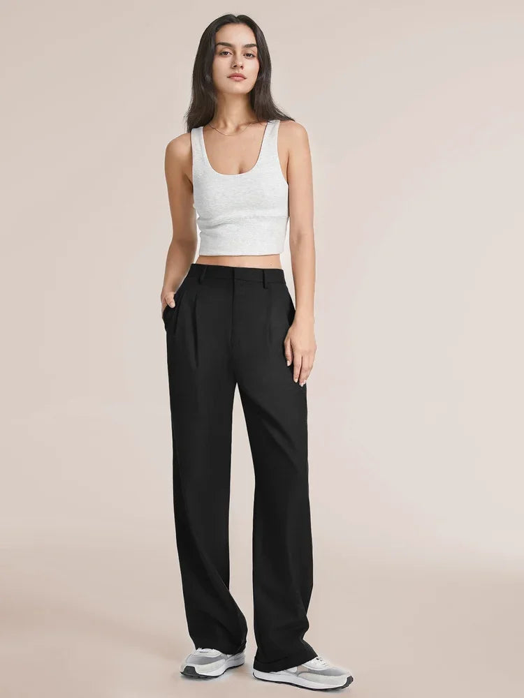 Pantalon ajusté à jambe large