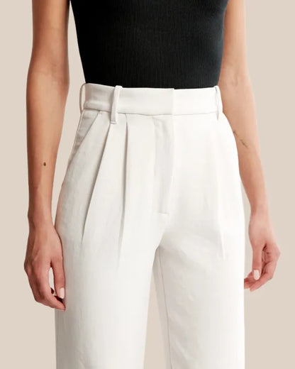 Pantalon ajusté à jambe large