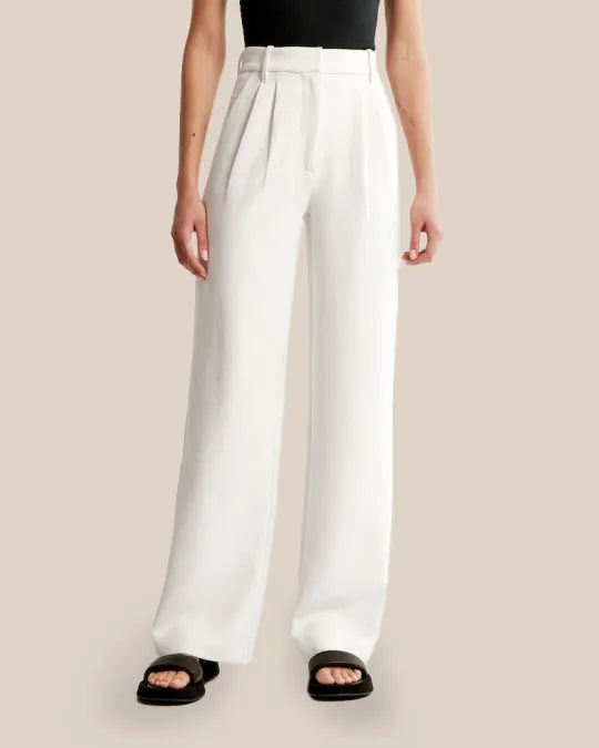 Pantalon ajusté à jambe large